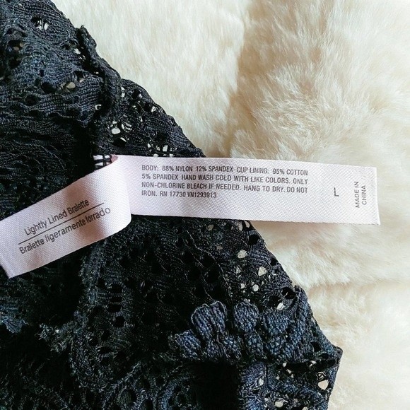 Auden Dark Navy Blue Lightly Padded Lined Lace Strappy Bralette Large - Picture 10 of 12